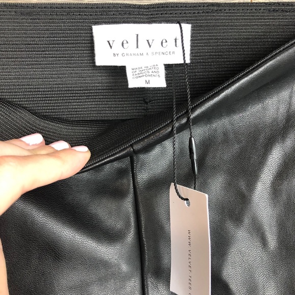 NEW Velvet Faux Leather Black Pants - Picture 8 of 8